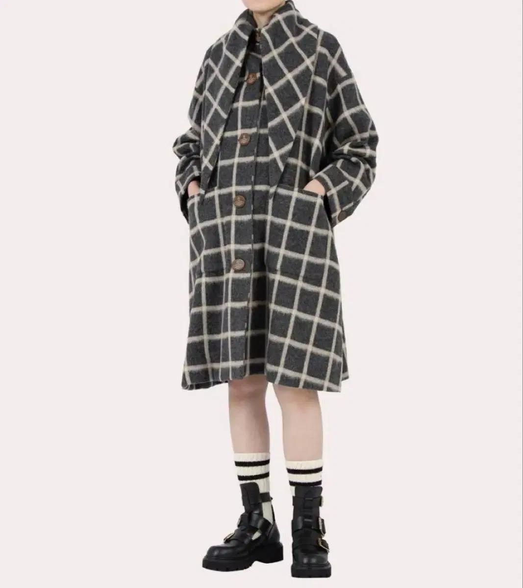 [새제품/할인O] 비비안 웨스트우드 일본 레드라벨 체크 코트/ 타임