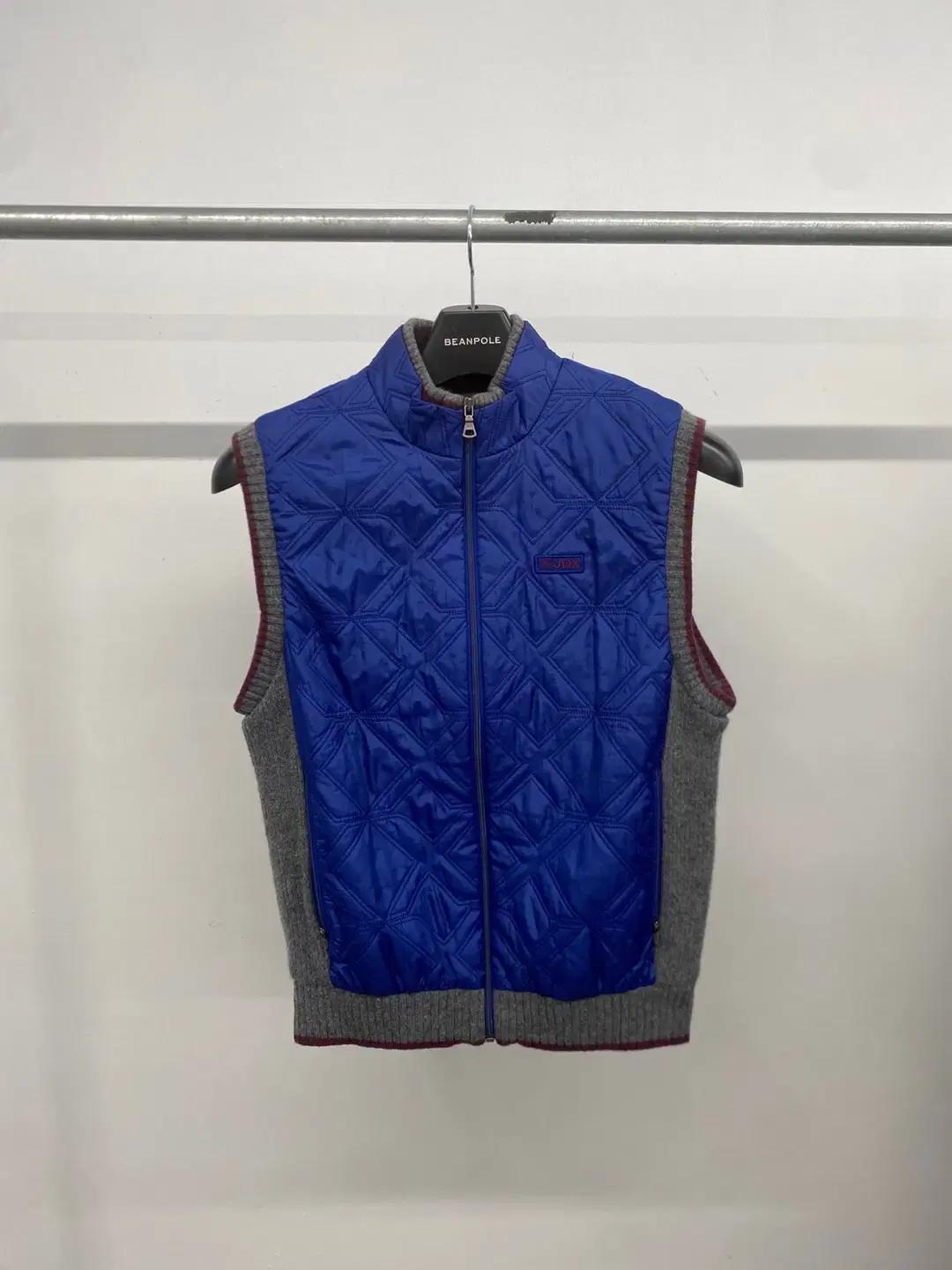 남성용 JDX 골프 방풍 바람막이 퀼팅 울 혼방 집업 니트 베스트 조끼