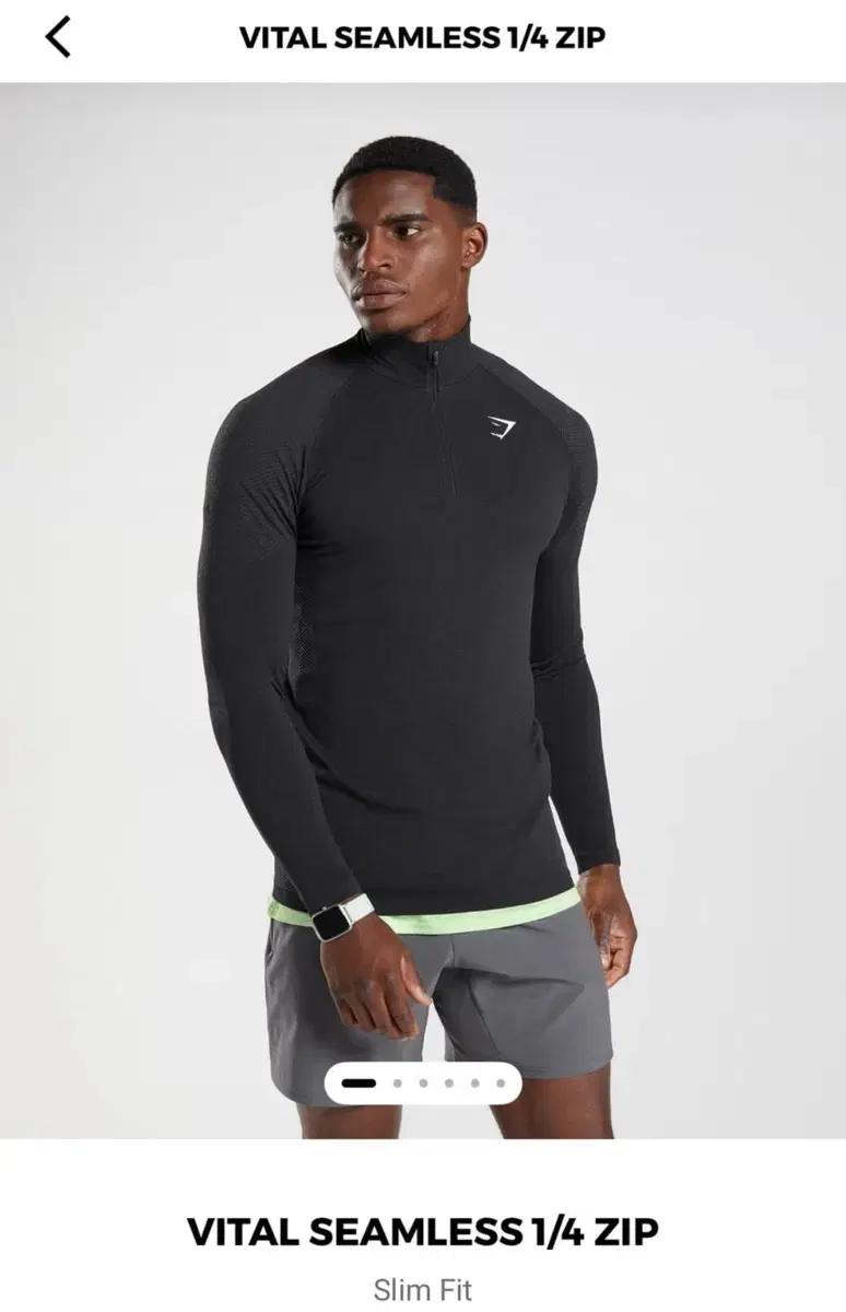 짐샤크 Vital Seamless 1/4 집 블랙 긴팔