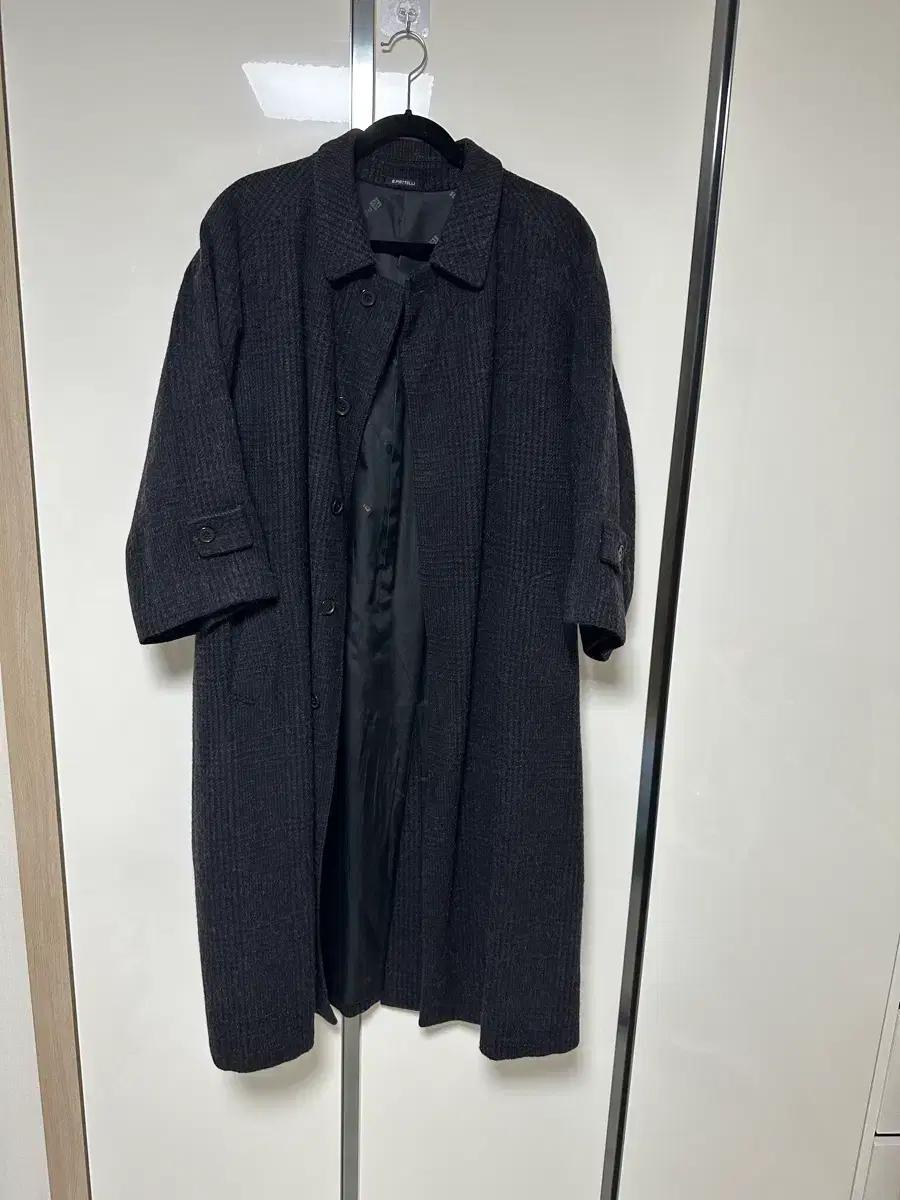 B.Piatattelli 울 코트 다크그레이 체크 (팔길이수선)