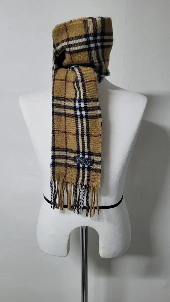 Burberrys버버리 90's빈티지 딥베이지 체크 램스울 머플러목도리