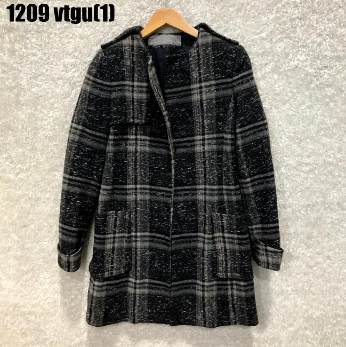 자라 체크 패턴 코트s 1209