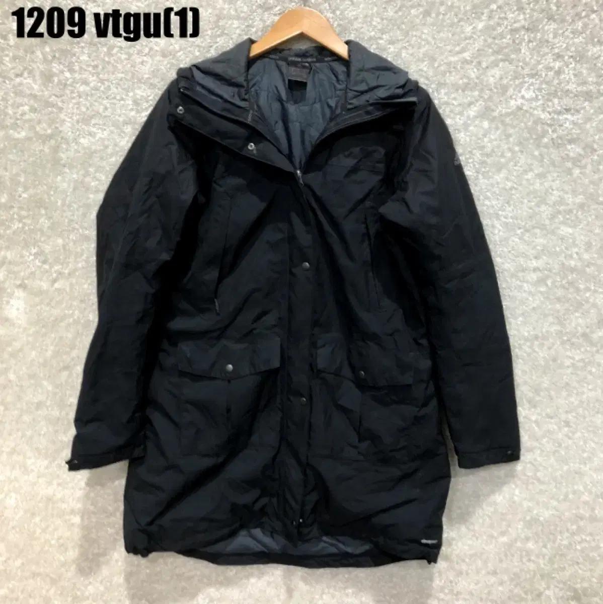 아디다스 후드 롱 코트 블랙 1209