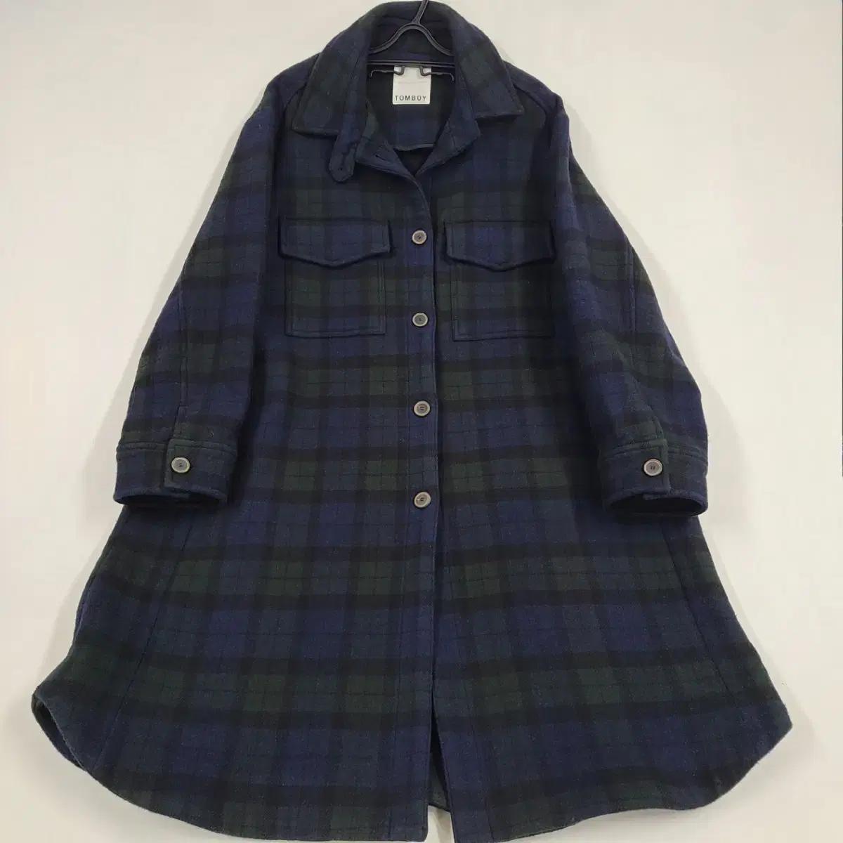 톰보이 체크 롱코트 66