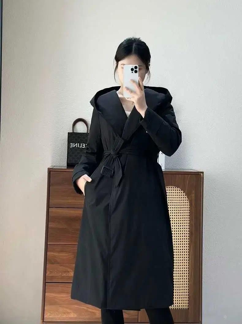 여성 프리미엄 후드 롱 코트 자켓