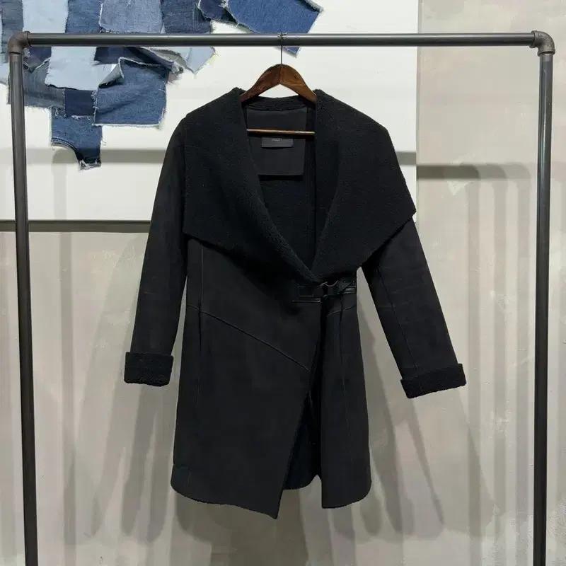 (85) 지고트 여성 캐주얼 양털 기모 롱 무스탕 자켓