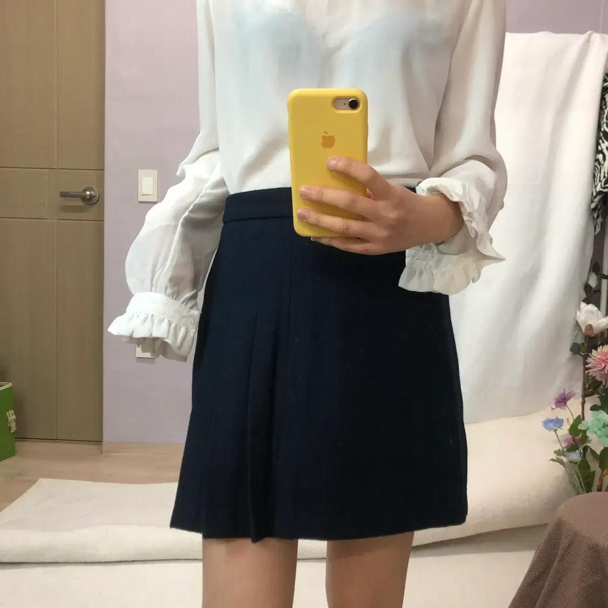 겨울 모직 핀턱 스커트 치마 미니스커트 키작녀 겨울치마 에이블리