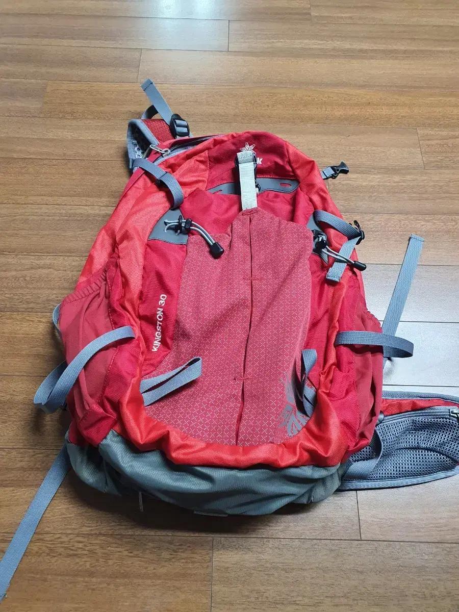 킹스톤 30L 등산 가방 - 레드/회색