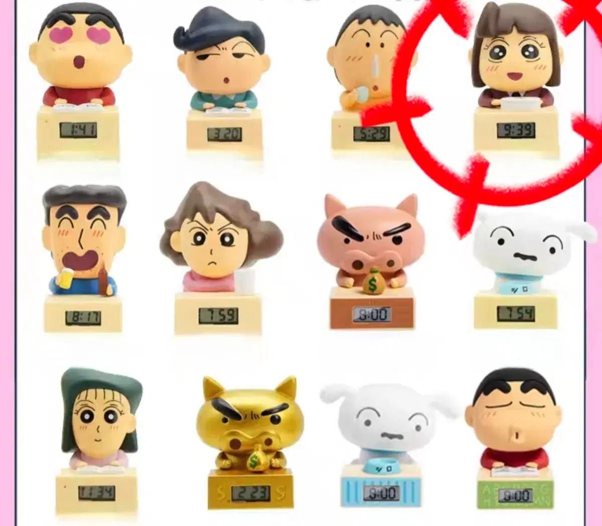 짱구는못말려 수지 시계 피규어