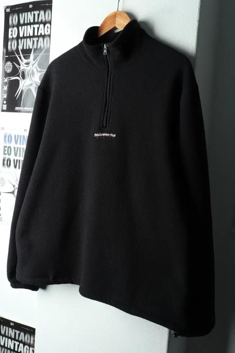 (L-XL) 디스이즈네버댓 후드집업 반집업 후리스 플리스 블랙-163A4