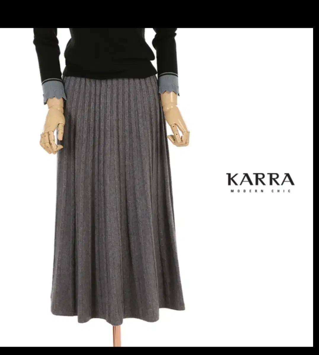 카라 니트 플레어 스커트 (프리)