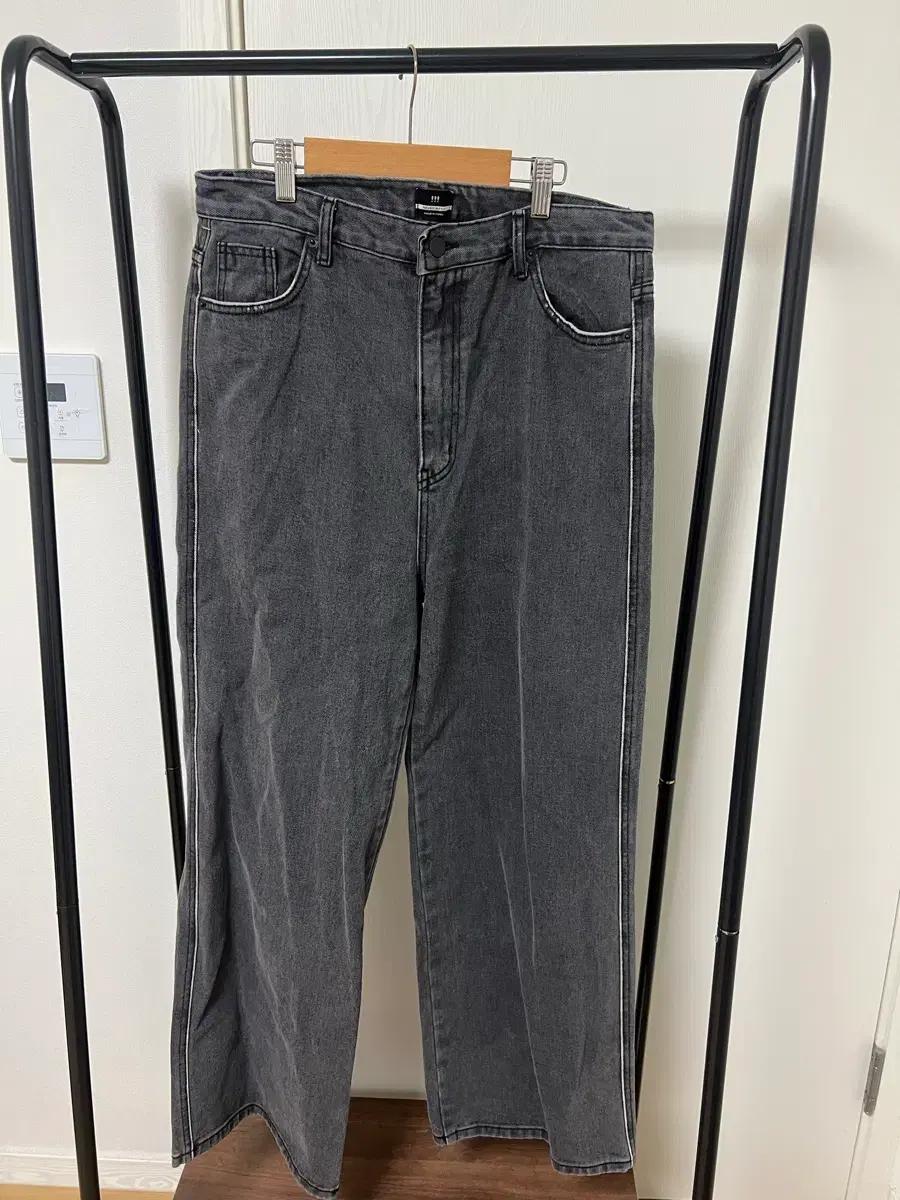 널디 블랙 데님 와이드 팬츠 5013
