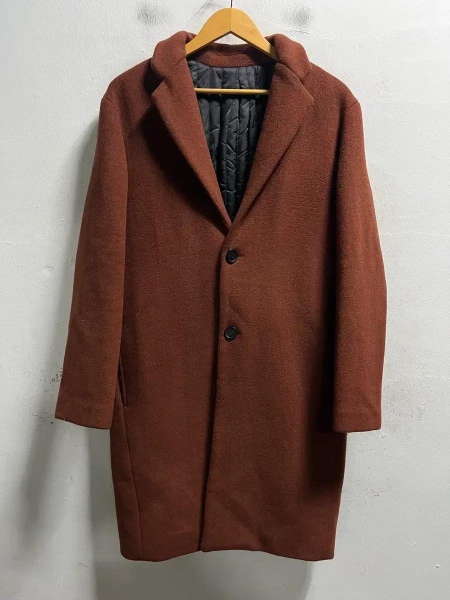 95-100 라퍼지스토어 누빔 루즈핏 울 롱코트 정품