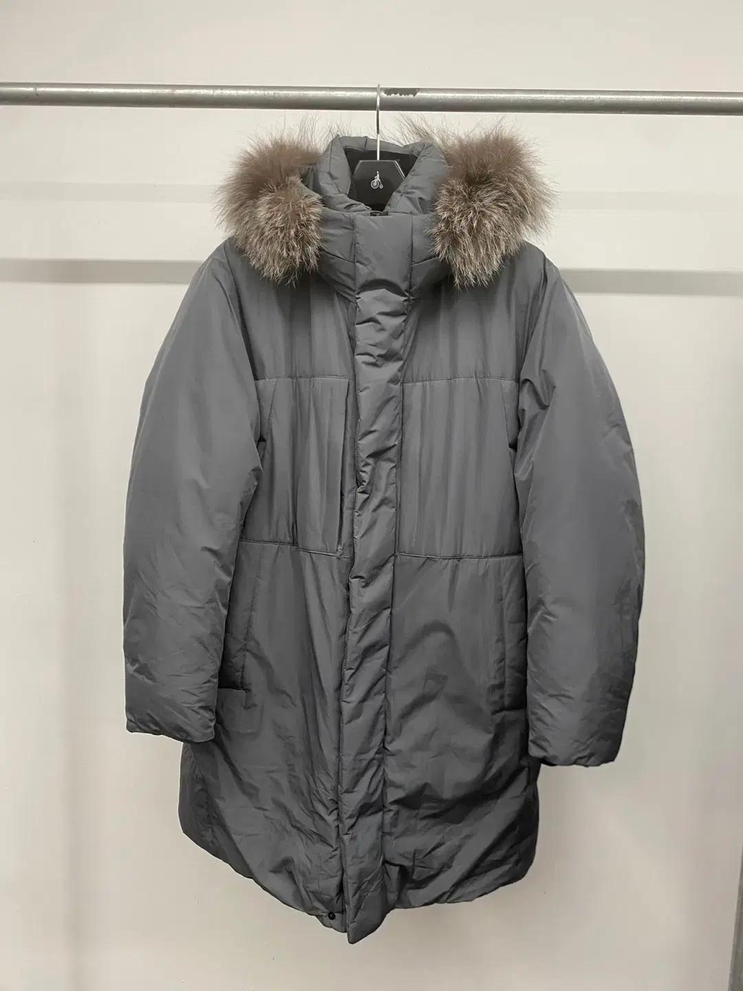 (105) 남성용 앤드지 포켓 폭스 퍼 후드 구스다운 패딩 점퍼 자켓