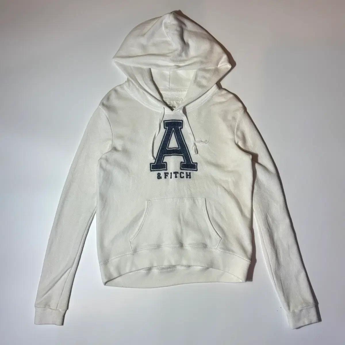 Abercrombie & Fitch 아이보리 로고 후드티
