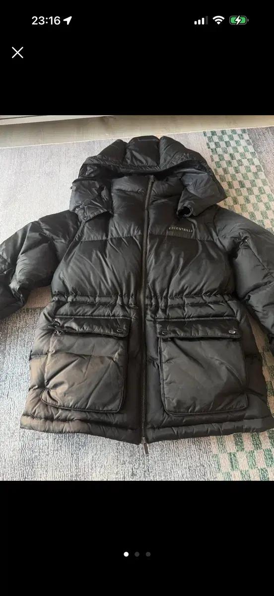 빈트릴 후드 패딩 블랙