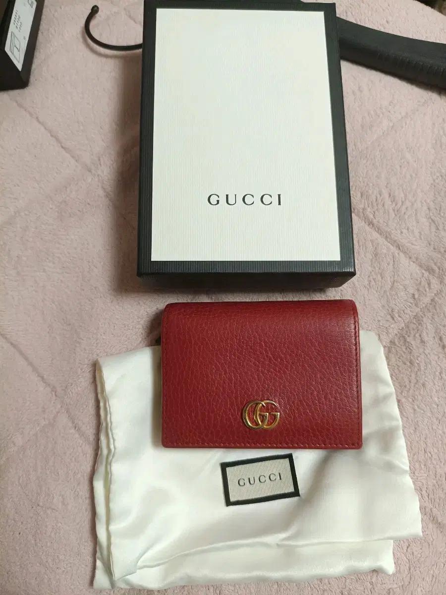 (정품)구찌 마몬트 반지갑 레드 풀박스