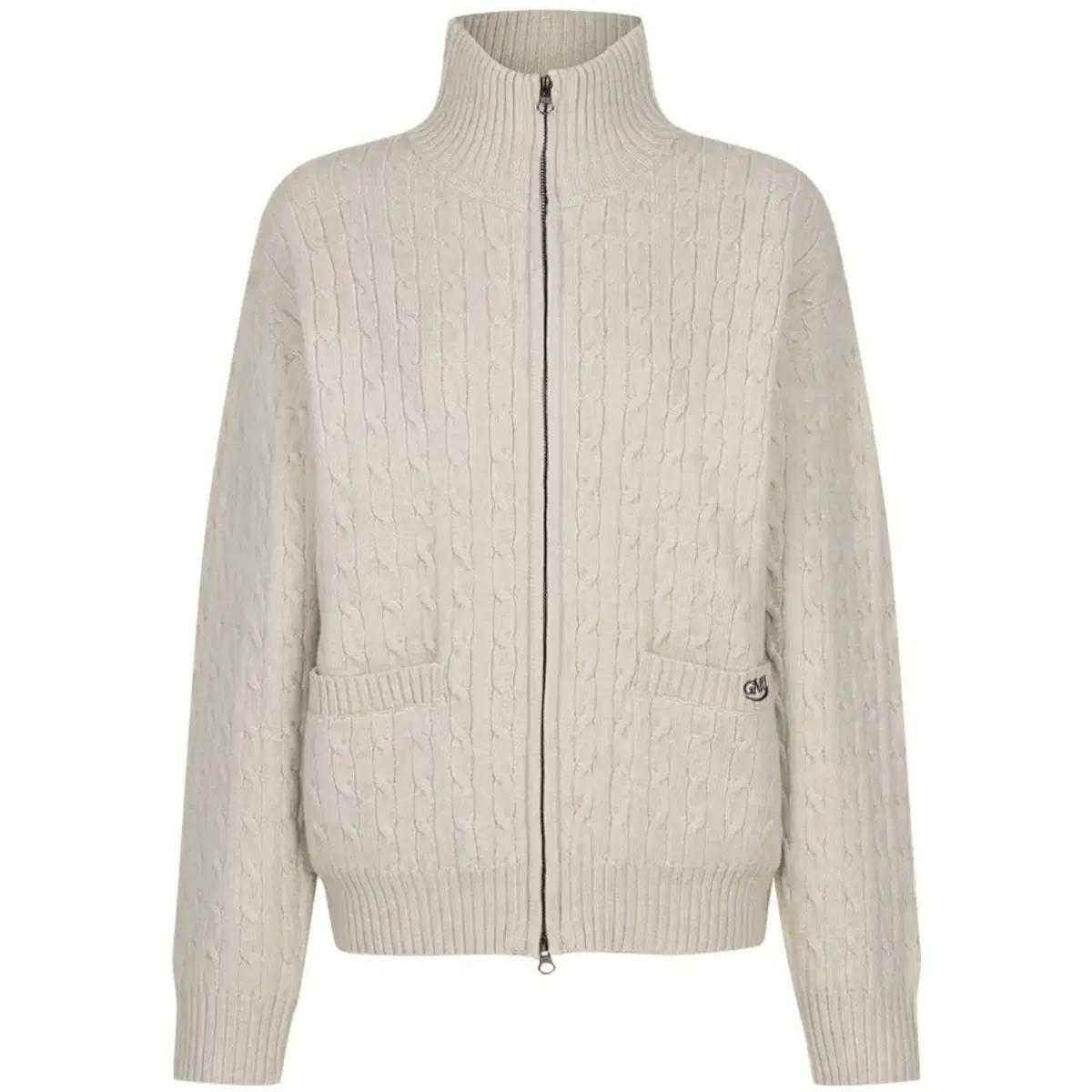 제너럴아이디어 유니섹스 케이블 하프넥 집업 가디건 오트밀 L