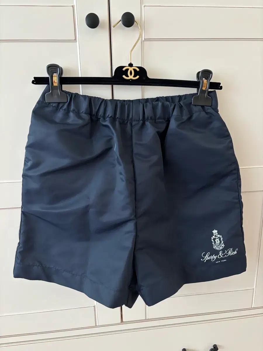 Sporty&Rich 스포티앤리치 반바지 네이비 밴딩바지