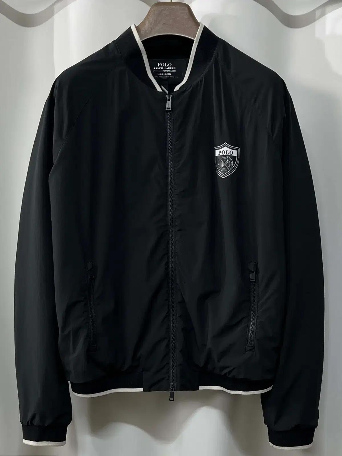폴로 랄프로렌 블랙 p wing 스크래블 쉴드 블루종 자켓