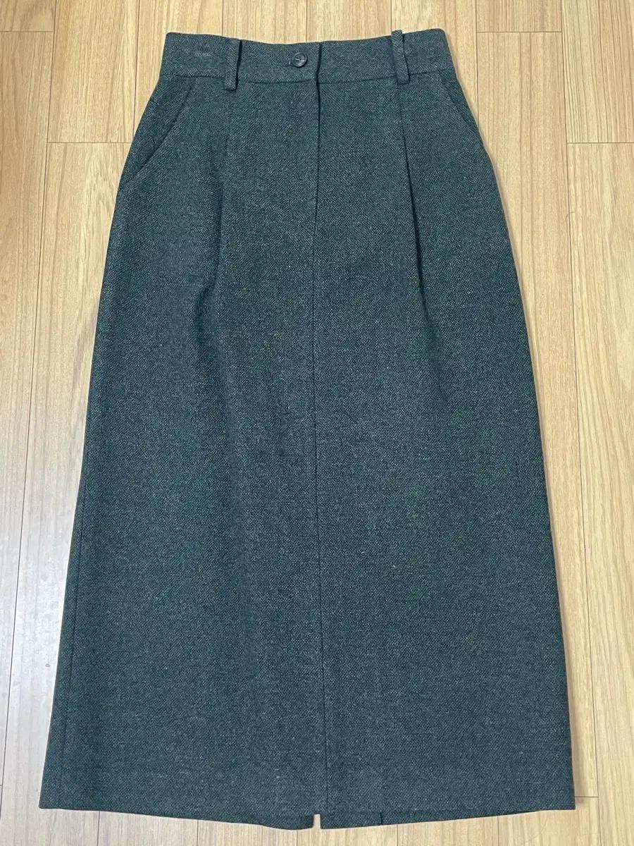 Flat eighty 플랫80  homespun skirts 카키 S