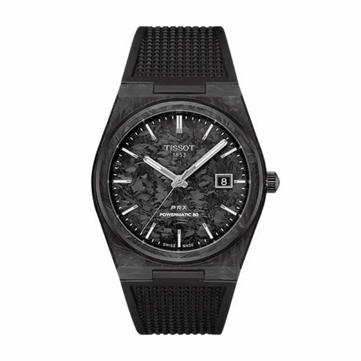 티쏘 PRX 40mm 오토매틱 카본 블랙
