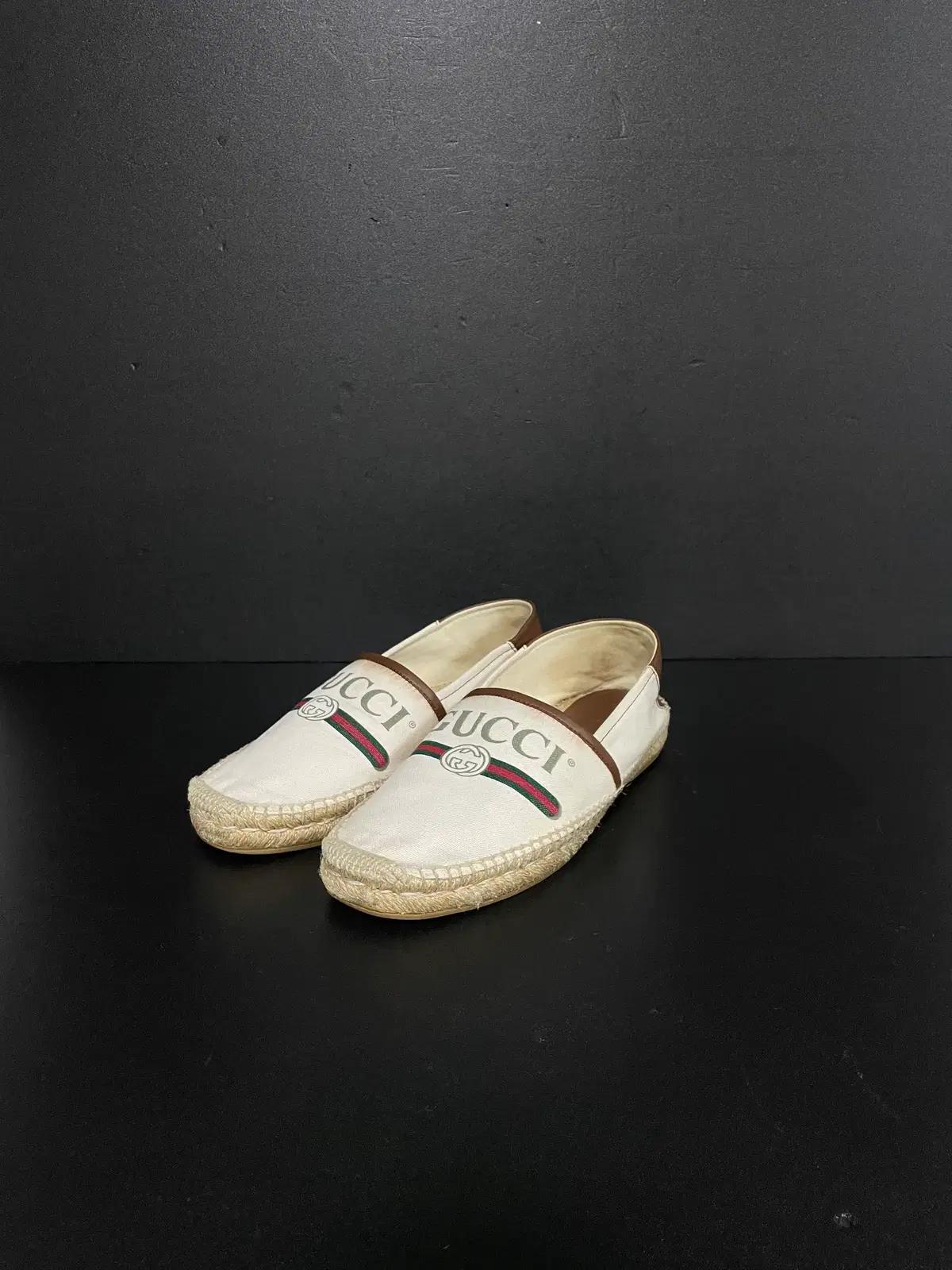 [265] GUCCI 구찌 로고 프린팅 캔버스 에스파듀