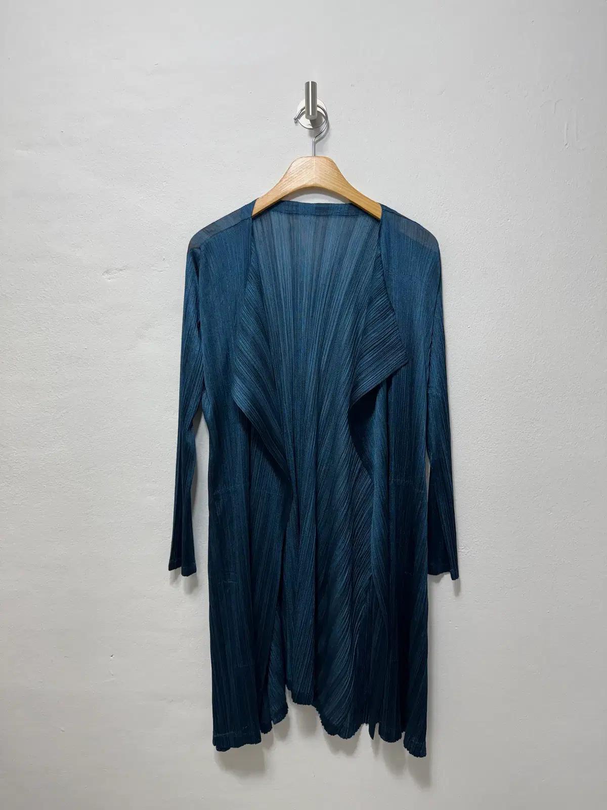 플리츠 플리즈 롱 가디건