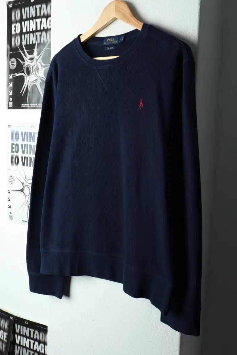 (L-XL) 폴로 랄프로렌 긴팔티셔츠 네이비 레드포니-165D6