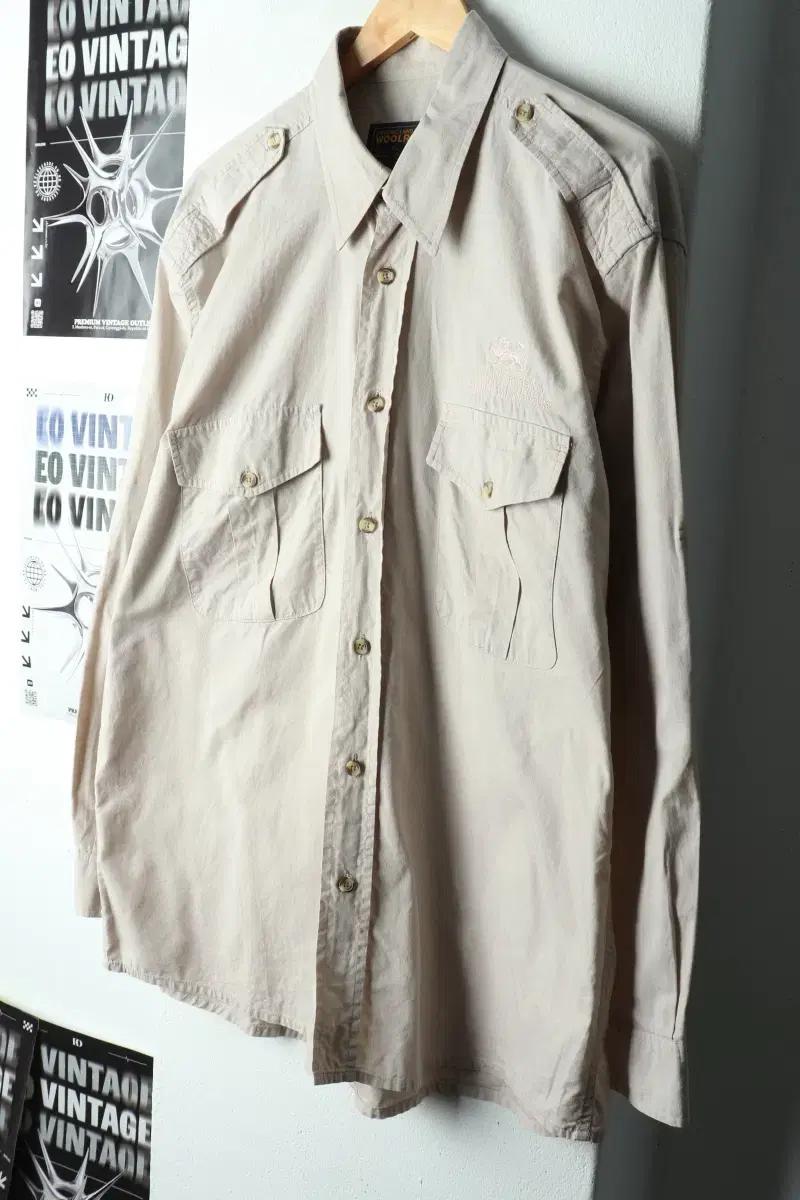 (L-2XL) 울리치 셔츠 남방 빅사이즈 베이지 아메카지-165D7