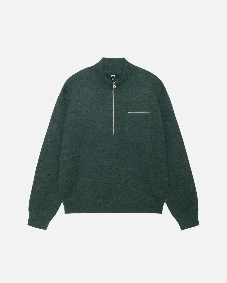 stussy 스투시 하프 집업 모크 넥 스웨터 XL