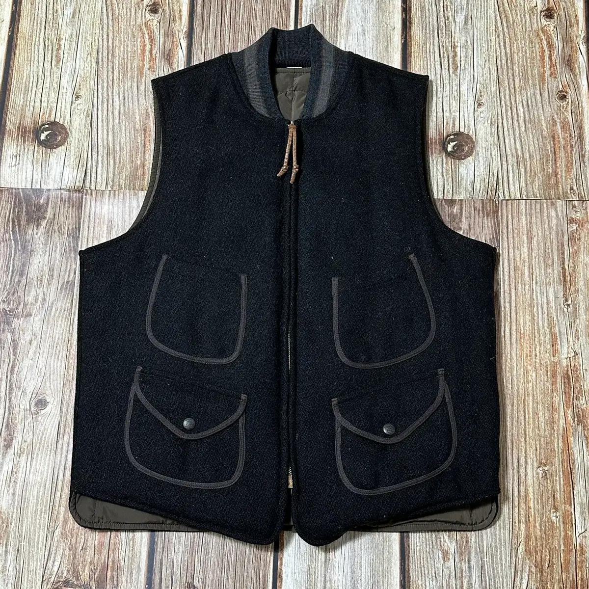 RRL 더블알엘 브라운스 비치 리버시블 울 다운 베스트 M 사이즈