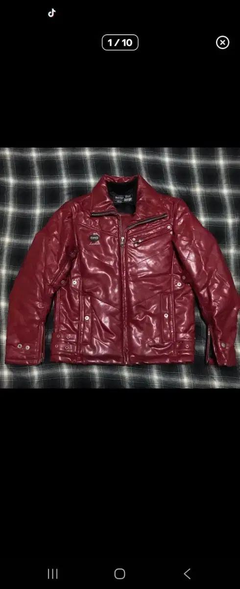 레드 가죽 라이더 자켓Bates Leathers Street Aveng