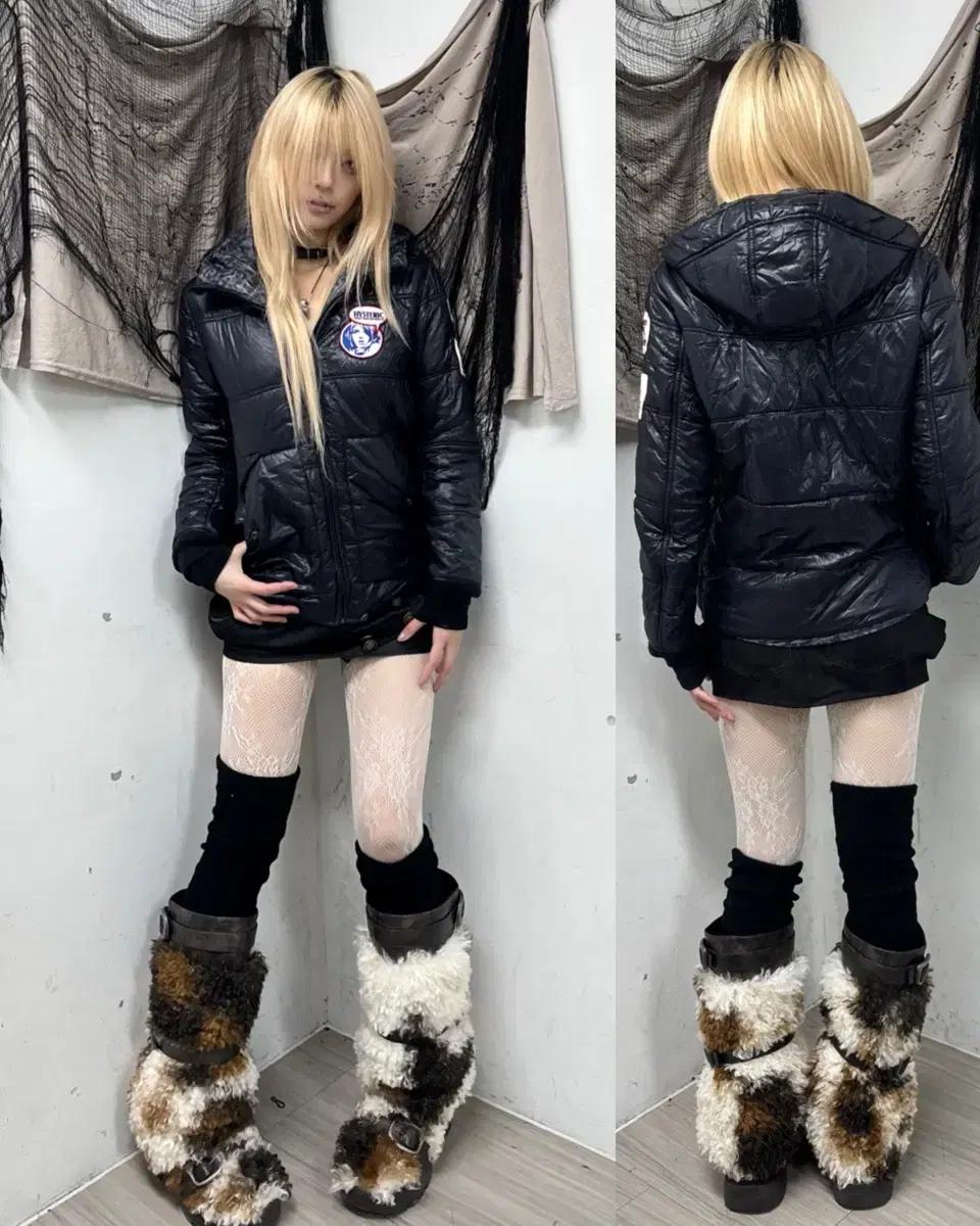 히스테릭글래머 아카이브 패치 후드 패딩