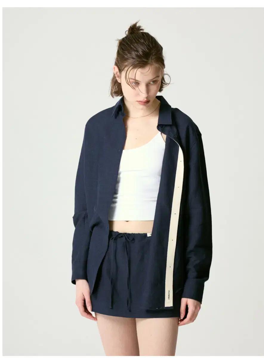 글로니 플로우 린넨 셔츠 flow linen shirt / navy