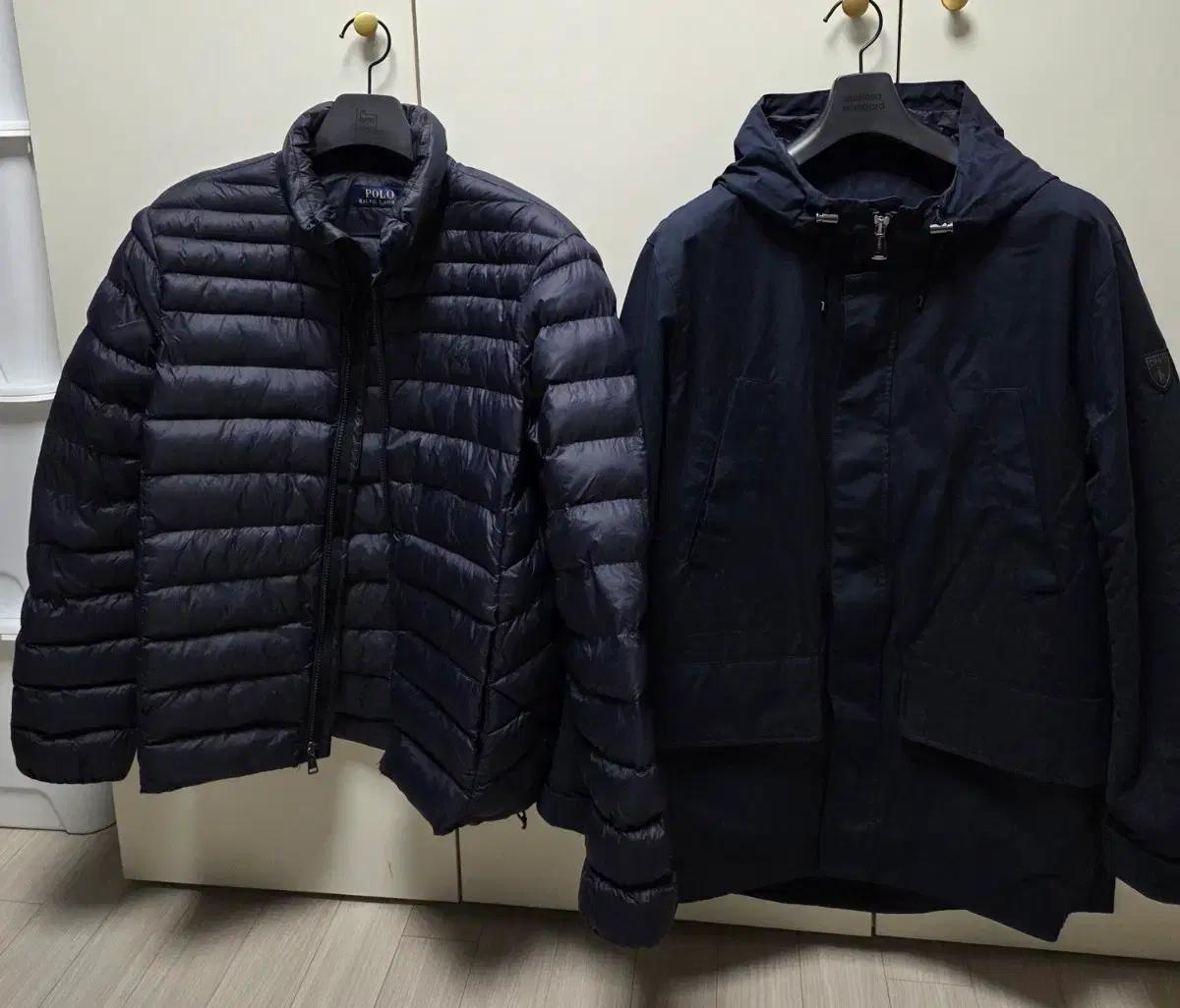 폴로랄프로렌 방수 탈부착 3in1 후드파카 점퍼 경량패딩 셋트 네이비 m