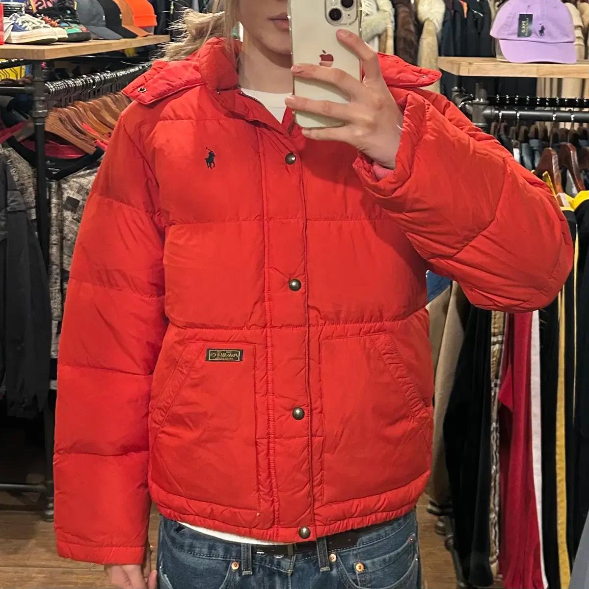 [HI] 폴로 숏 패딩 레드