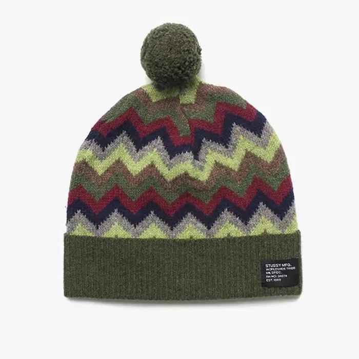STUSSY "Green Pattern Beanie"