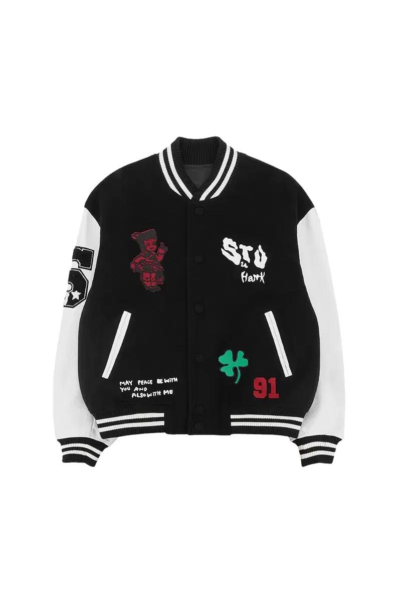 STU X HANK Varsity Jacket Black