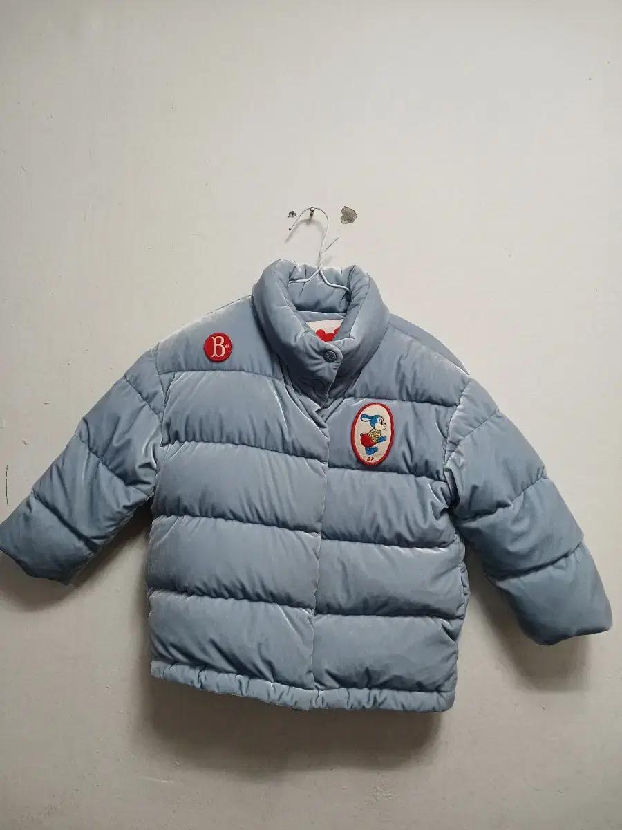 베베드피노 키즈 벨벳 블루 패딩 다운점퍼 사이즈 110