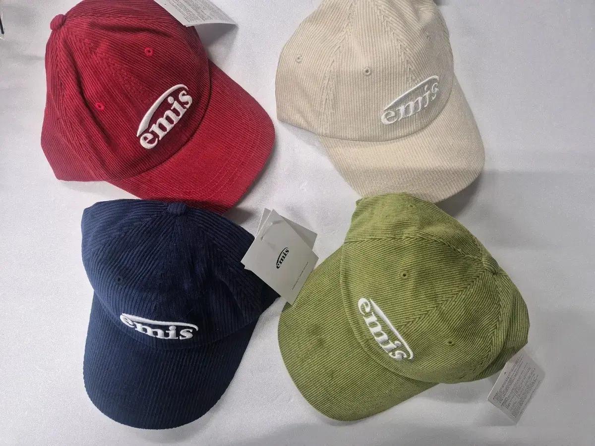 emis 코듀로이 볼캡 모자 네이비/레드/베이지/그린