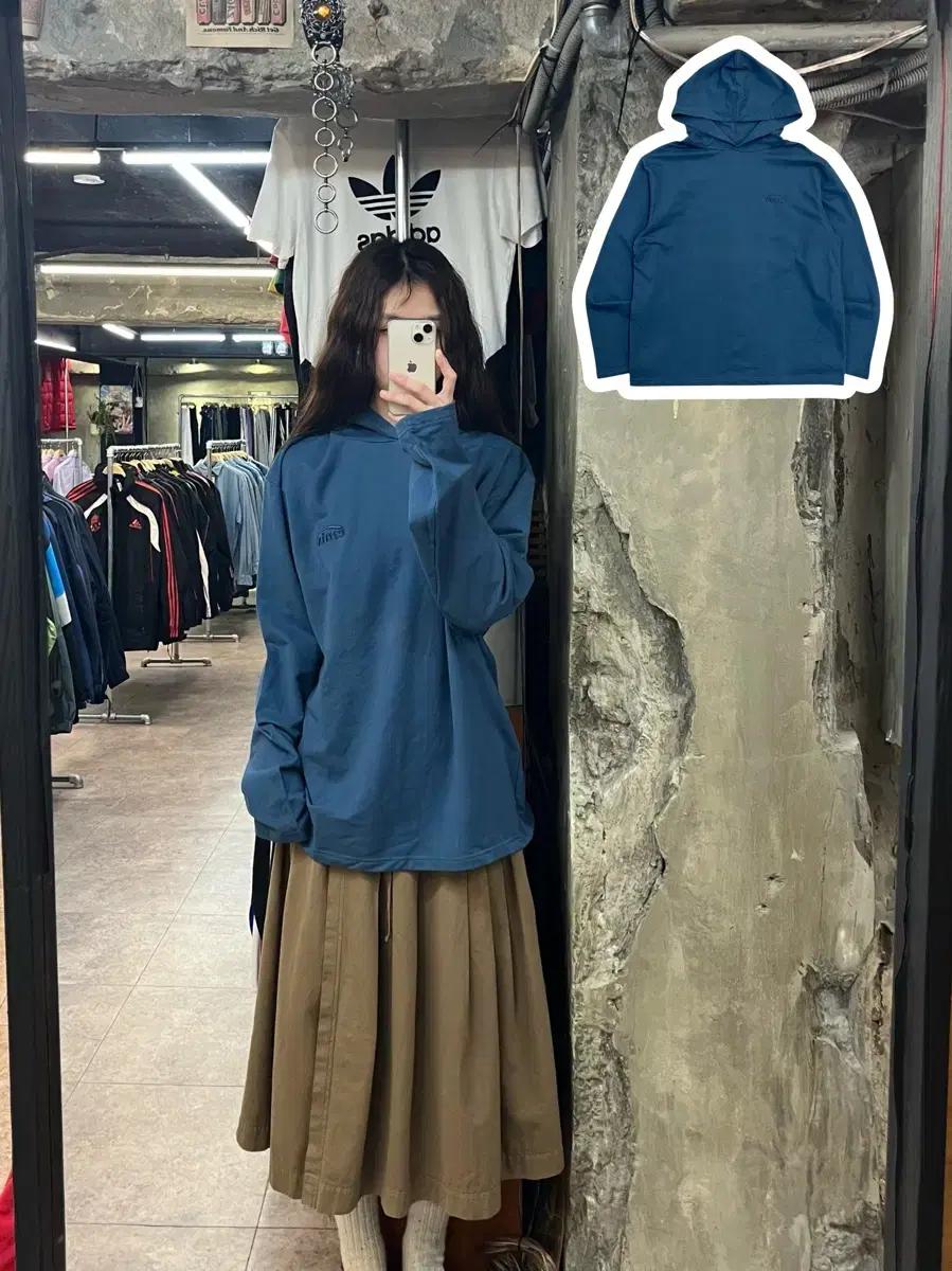 이미스 후드 긴팔티 블루 L #csz2445