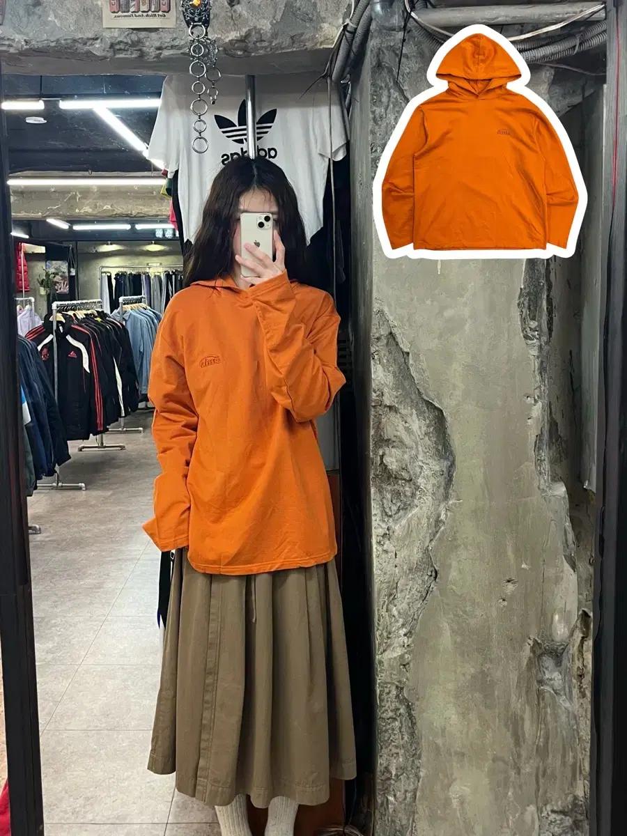 이미스 후드 긴팔티 오렌지 M #csz2446