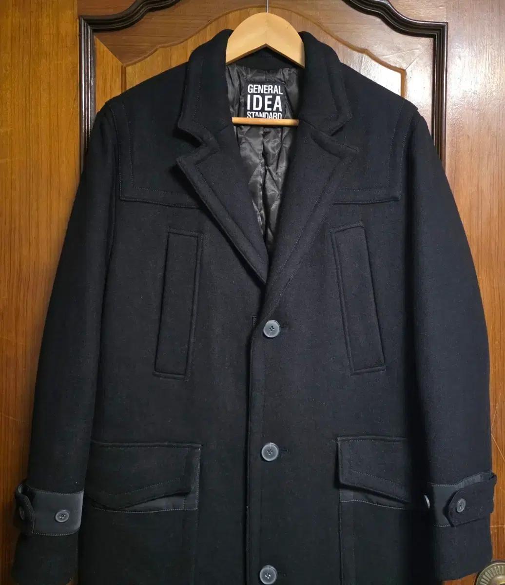 제너럴 아이디어 코트 M 100 블랙 울 혼방 자켓 골프 등산 캠핑