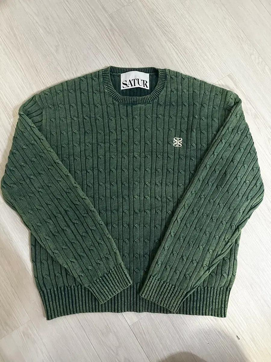 세터 클래식 케이블 니트 그린