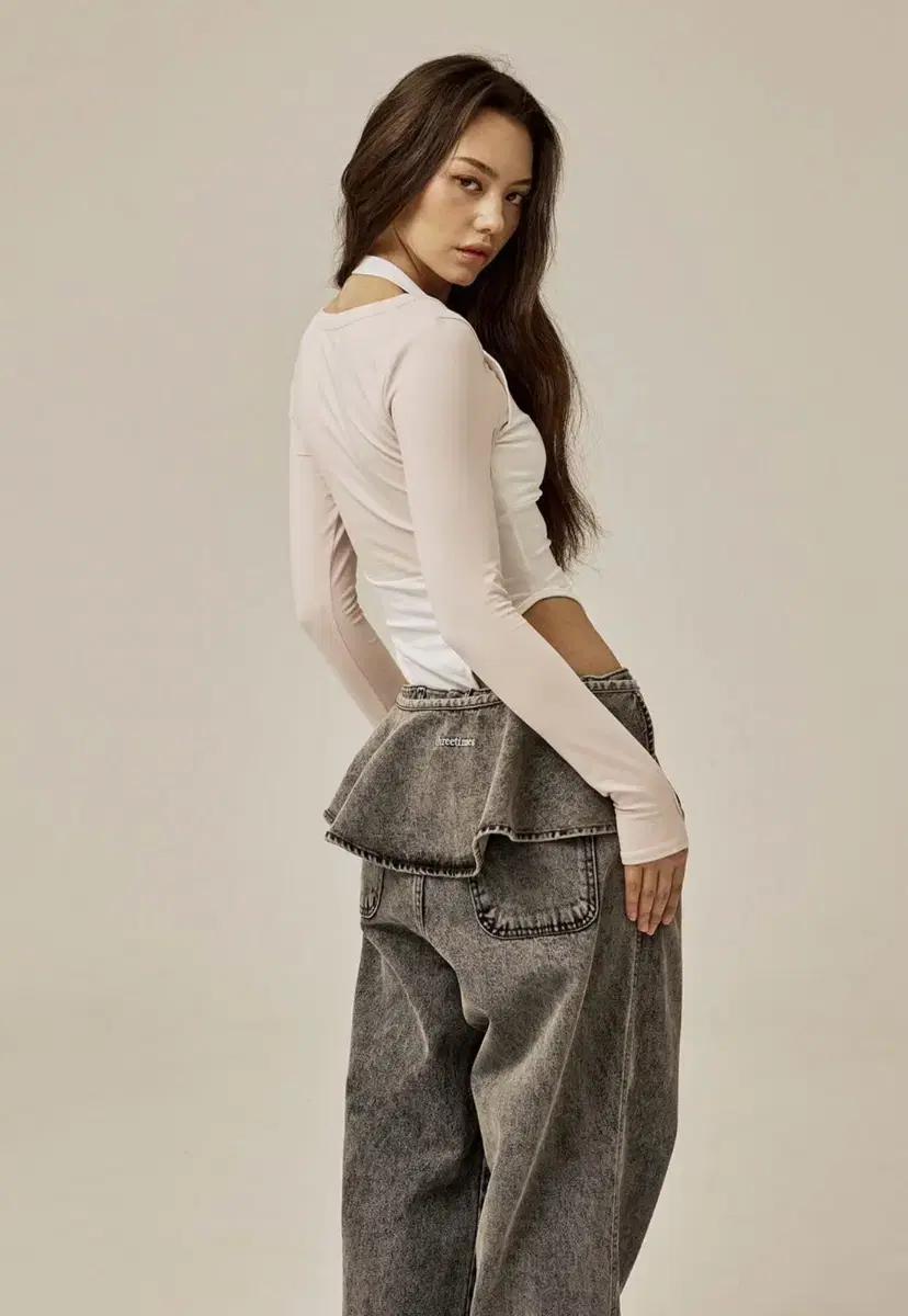 threetimes ruffle baggy jeans 러플 배기진