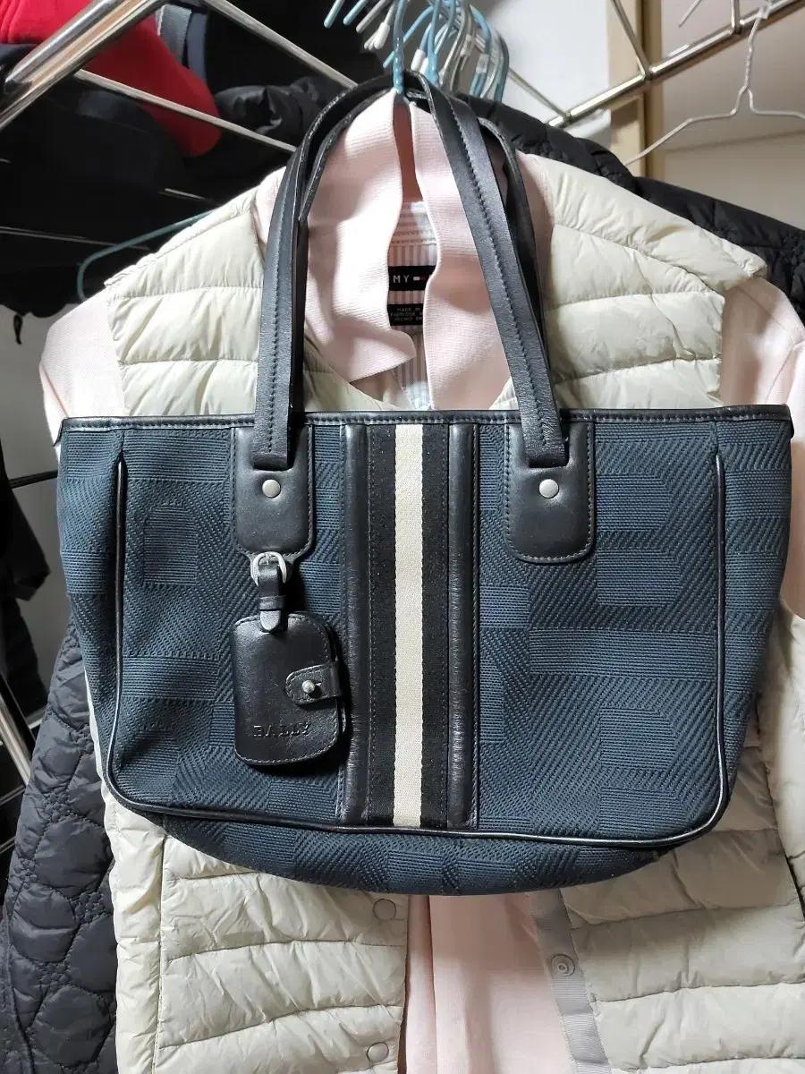 BALLY 발리 토트백 네이비 스트라이프