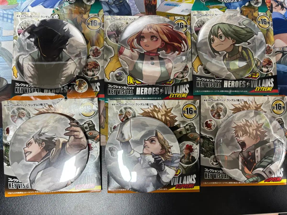 [개봉확인] 히로아카 나히아 원화전 캔뱃지 바쿠고 우라라카 츠유 세로