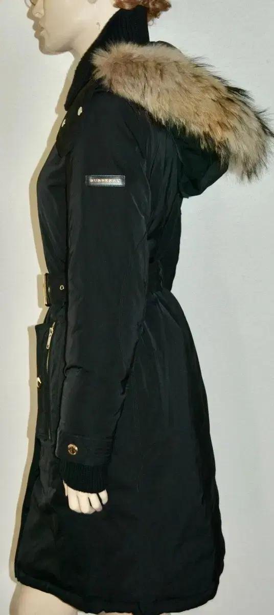 버버리 블랙 롱패딩 폭스퍼 여성