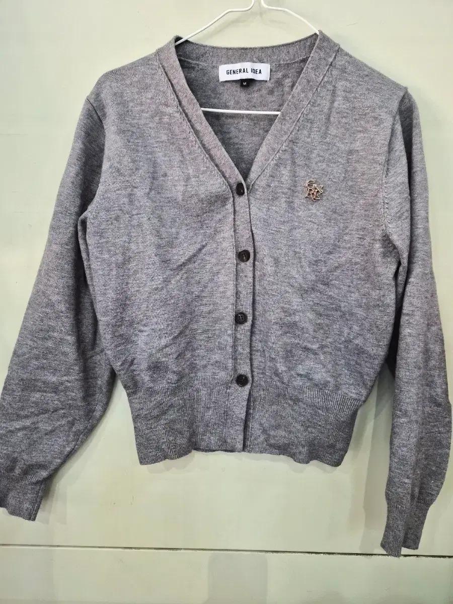 제너럴아이디어 회색 브이넥 가디건 M